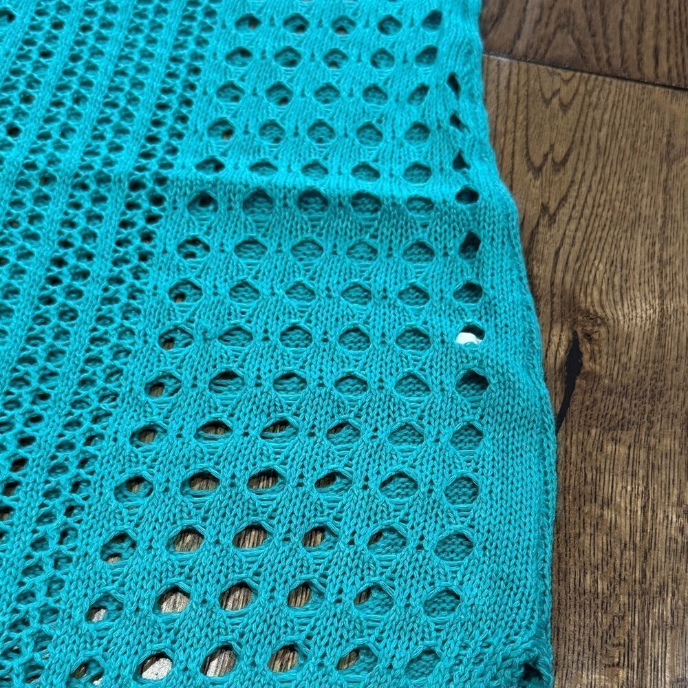 Sleeveless Teal Knit Dress M - Picture 2 of 4